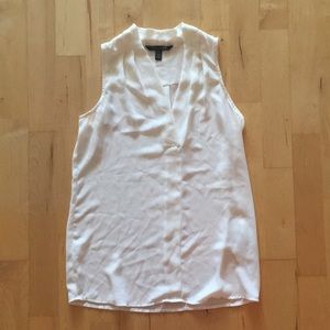 Chiffon cream sleeveless work top